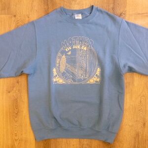 Big Sur Coastal Graphic Sweatshirt "Mother" Botanical Blue Small